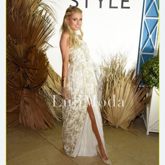 Rachel Zoe Bella l Metallic Silk Goddess Gown - Picture 6 of 14